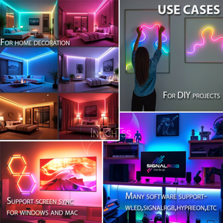 Inlightss WLED Controller with 1M strip light - alternate view